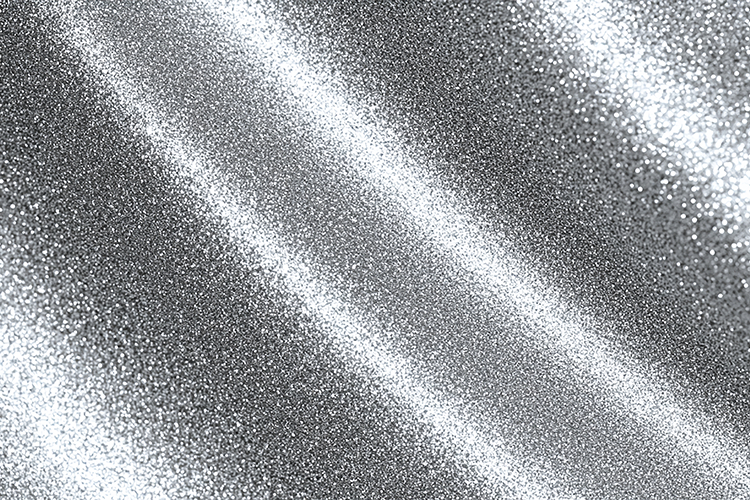 Glittery surface with diagonal light reflections