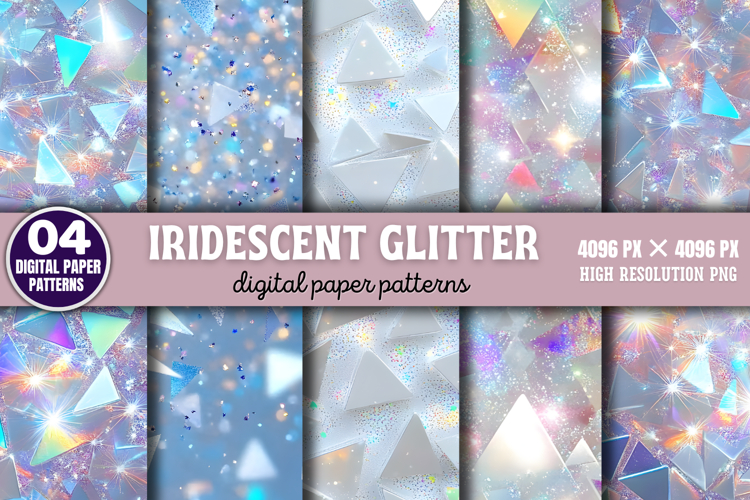 Iridescent Glitter Digital Background Paper PNG