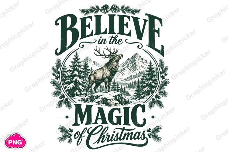 Believe In The Magic Of Christmas PNG, Merry Christmas PNG