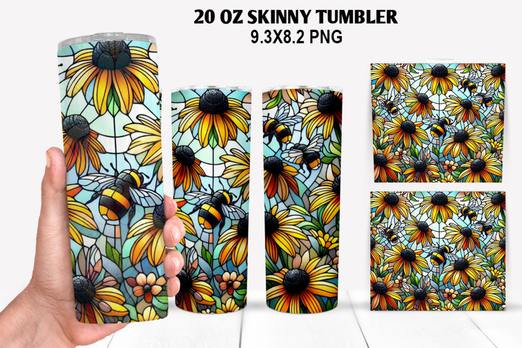 Flower Skinny Tumbler 20oz Wrap Design, Summer Tumbler Wrap
