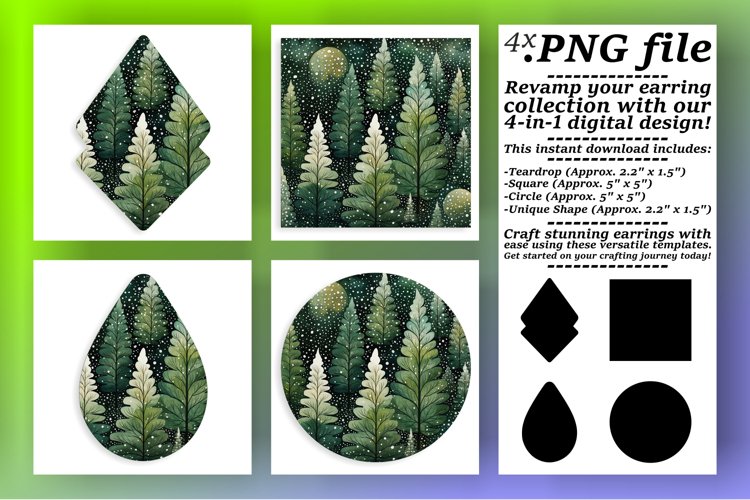 Round Circle Christmas Tree Keychain Art example image 1