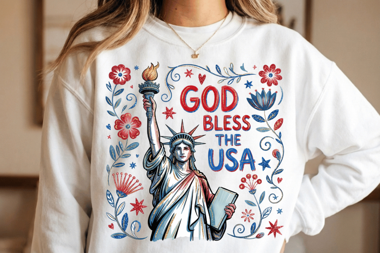 God Bless the USA PNG T-Shirt|4th of July PNG Sublimation