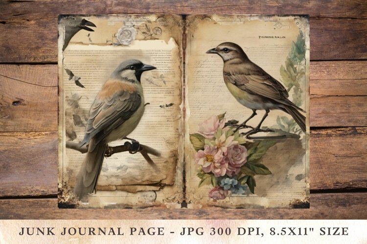 Printable Junk Journal Pages Bird 6