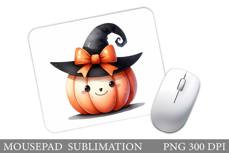 Cute Pumpkin Mouse Pad. Cute Halloween Pumpkin Mouse Pad example image 1
