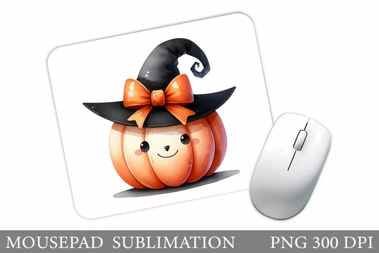 Cute Pumpkin Mouse Pad. Cute Halloween Pumpkin Mouse Pad