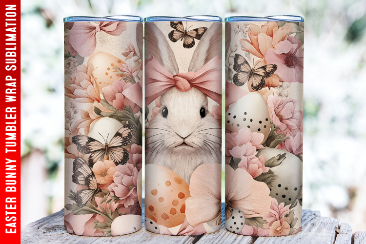 Easter Bunny Tumbler Wrap | 20oz Straight & Tapered Tumbler