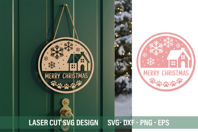 Merry Christmas SVG - Laser Cut Design