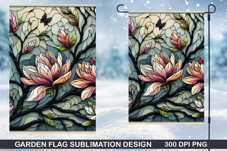 Flowers Garden Flag Sublimation| Spring Garden Flag PNG