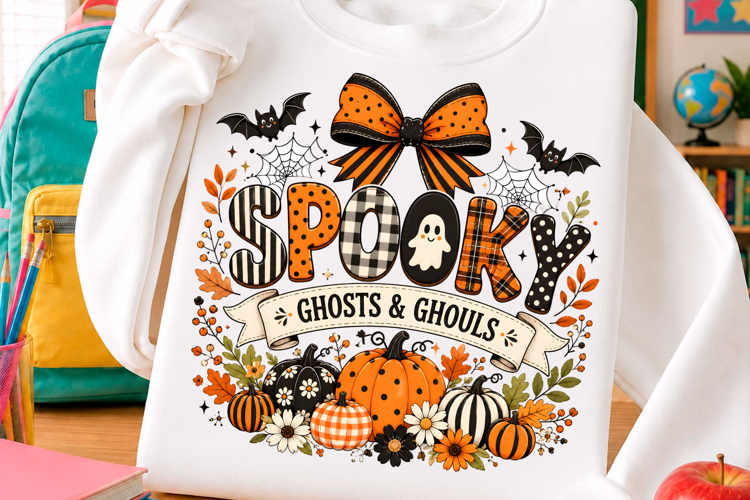 Spooky Ghosts Halloween Pumpkin PNG