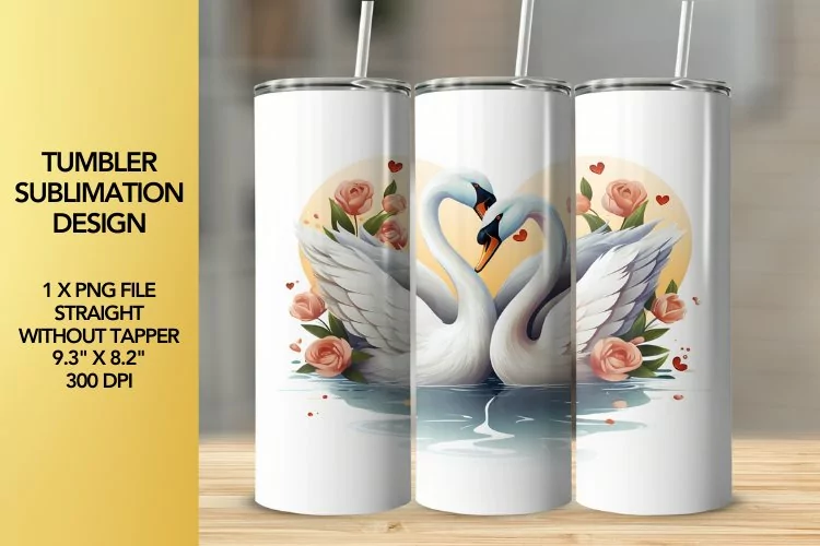 Swans Tumbler Sublimation Design