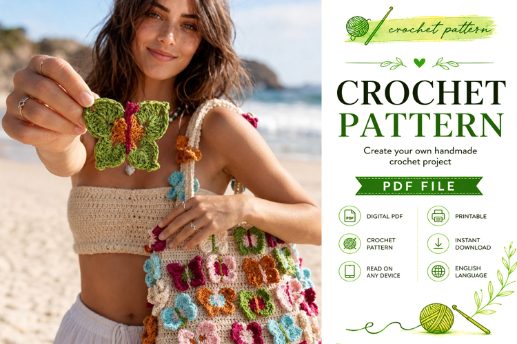 Butterfly Crochet Bag Pattern PDF