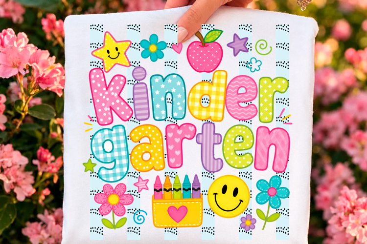 Kinder Garten Back to School Striped Png