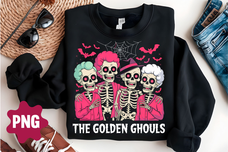 Funny Halloween Golden Ghouls PNG,