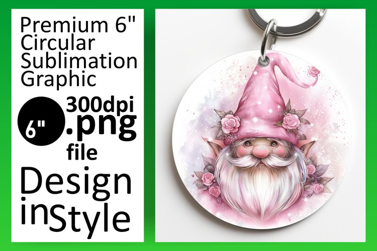 Charming Watercolor Gnome Round Design