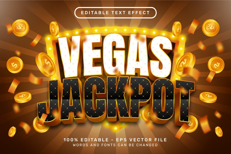 vegas jackpot 3d text effect and editable text effect example image 1