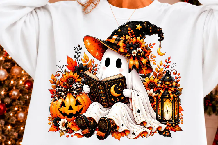 Ghost Witch Halloween Shirt, PNG