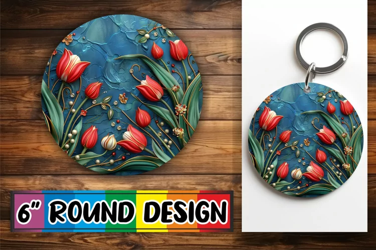 Spring Blossom Bliss: Sublimated Circle Design