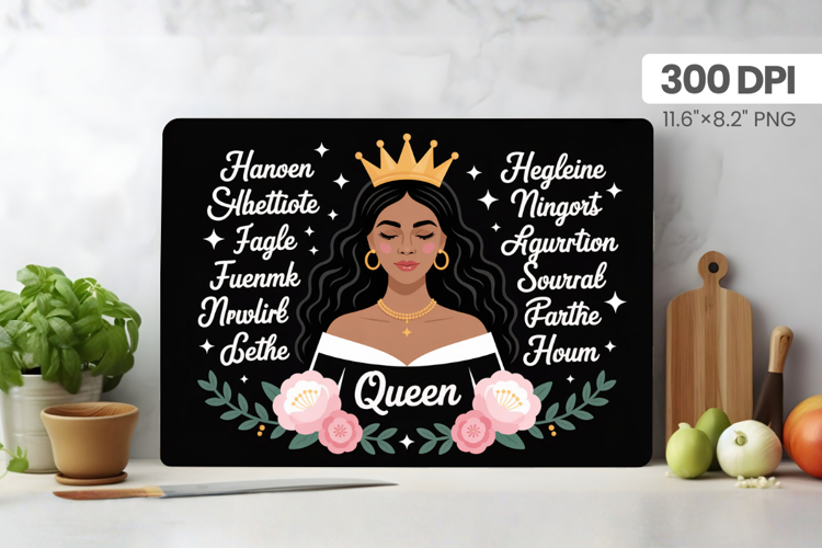 Afro Girl/Woman Melanin braided hair Cutting Board PNG Desig