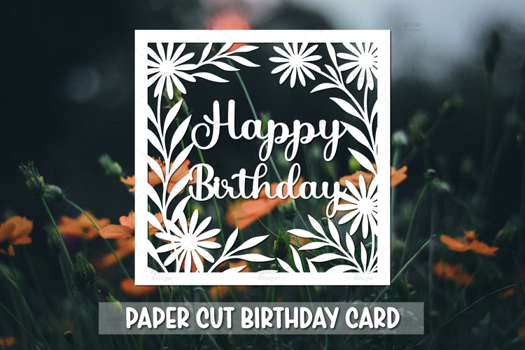 Happy Birthday Greeting card SVG,Paper cut SVG Birthday Card