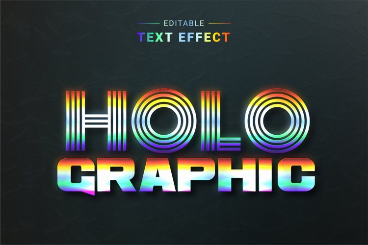Editable Text Effect for Illustrator. Vector Graphic styles