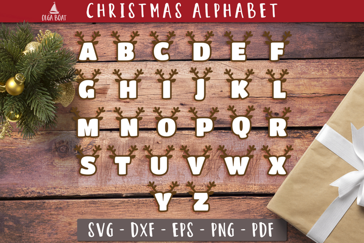 Reindeer Antler Alphabet SVG Christmas letters
