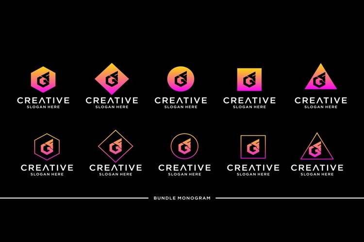 Letter GF Logo Bundle Monogram
