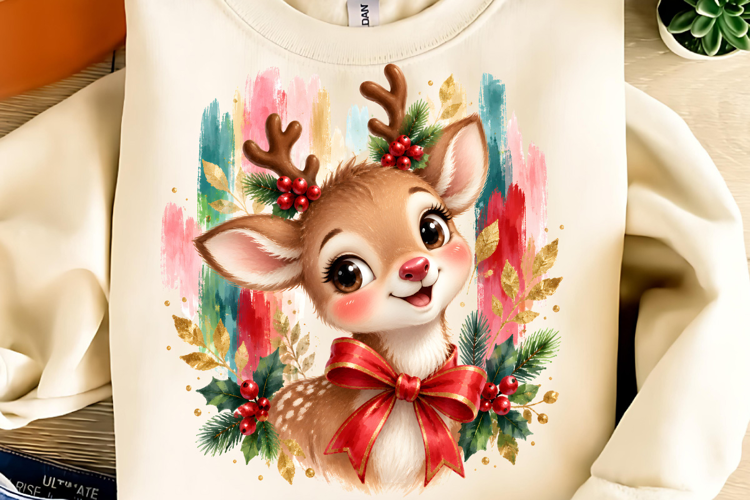 Trending Christmas PNG, Preppy Christmas Reindeer PNG