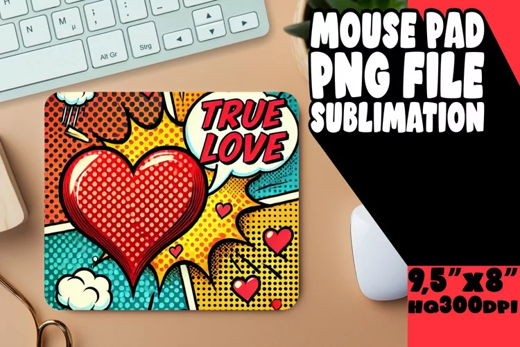 Unique Mouse Mat Sublimation, 3D Heart