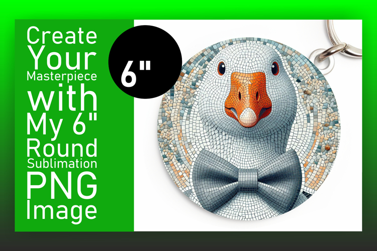 Dynamic Keychain Circle Design Template , Goose