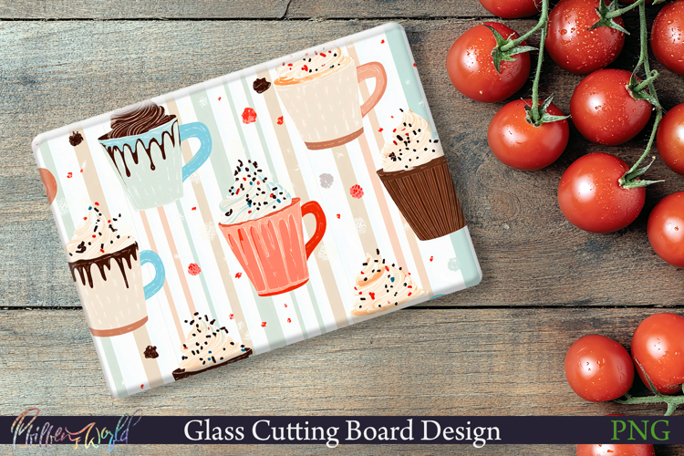 Cutting Board Design | Stripes | hot chocolate