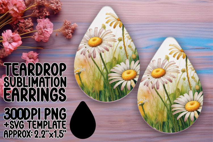Gorgeous Teardrop Design PNG for Earrings , Flowers
