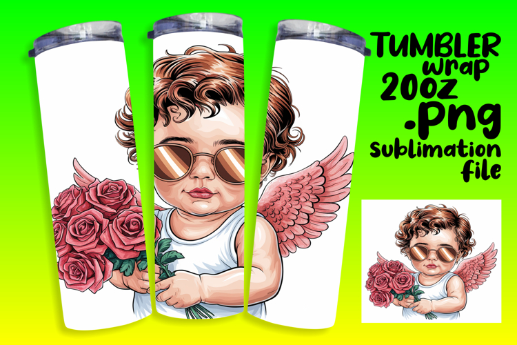 DIY 20oz Tumbler Wrap File , Cupid