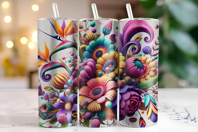 Flowers Tumbler Wrap | Sublimation | Tumblers