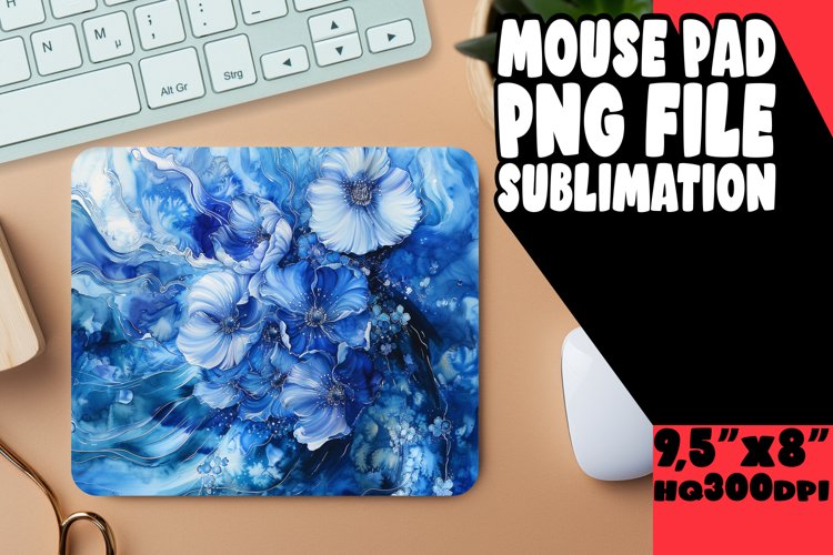 Sublimation Mouse Pad Design Colorful Flowers PNG
