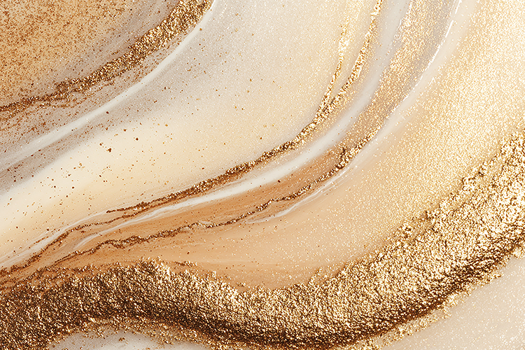 Gold and white marble texture with swirling patterns