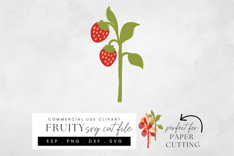 Strawberry SVG Cut File, Layered Fruit Papercraft Design