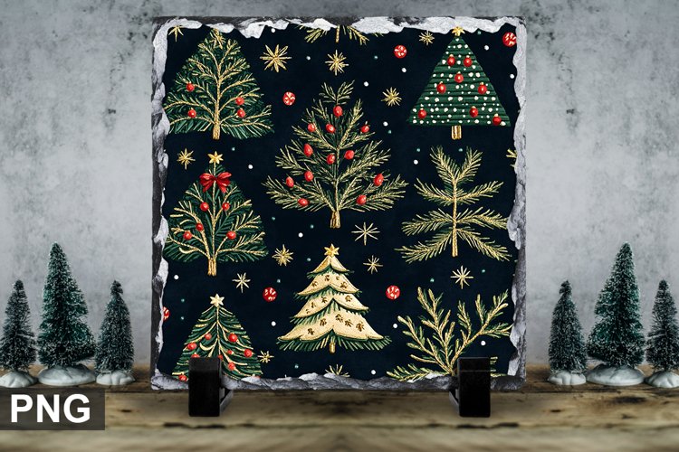 Christmas Tree Square Sublimation Slate Design