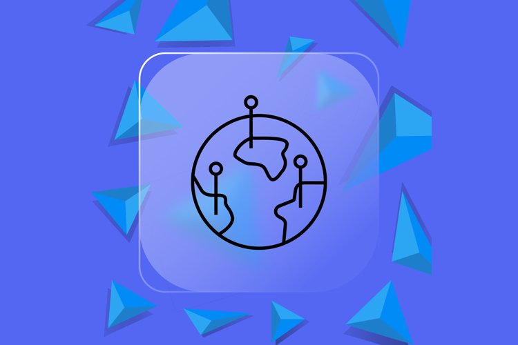 Planet with pointers line icon. Navigation, gps, location. example image 1