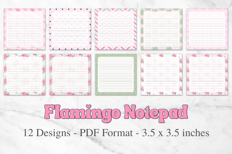Cute Flamingo Printable Notepad Pages | Fun Stationery