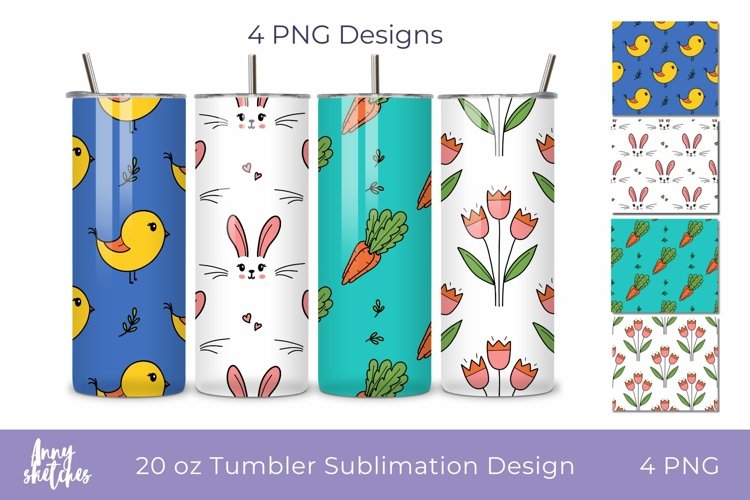 20 Oz Tumbler Wrap Spring Easter Tumbler Sublimation Design