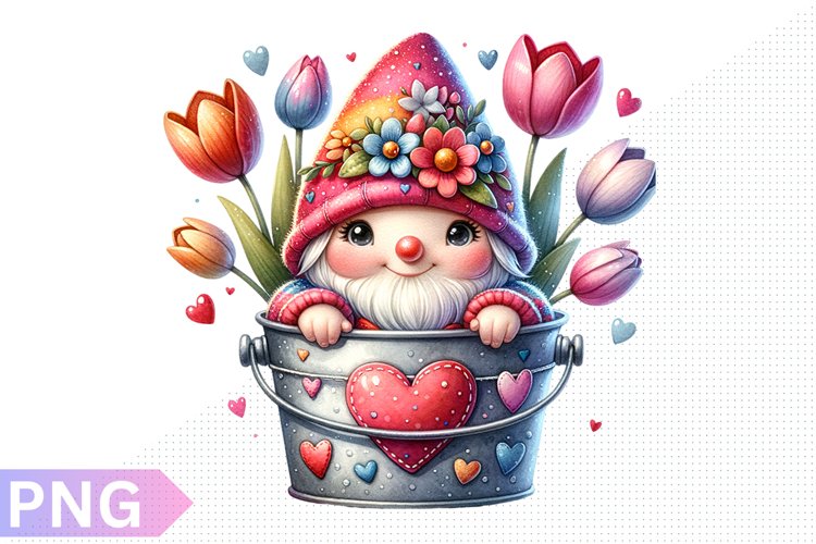 Spring Gnome Clipart - Gnome sublimation PNG Design