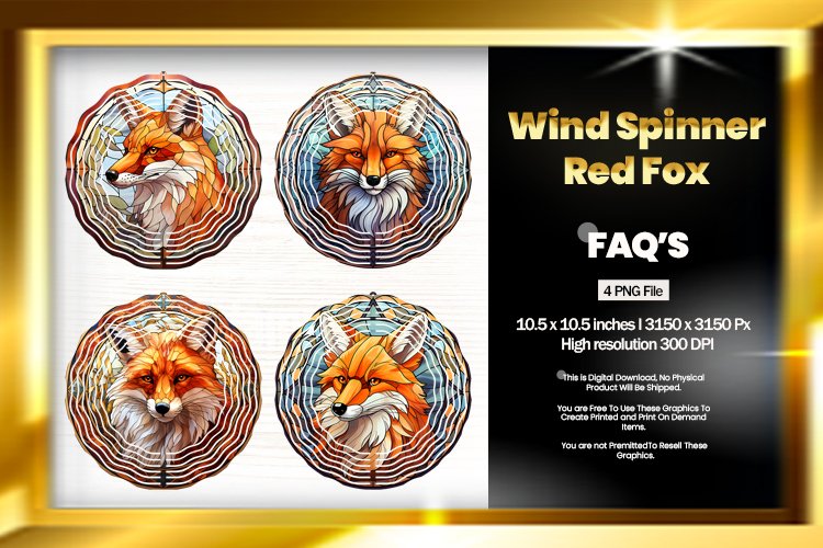Red Fox Spinner Sublimation - 04 Variations example image 1