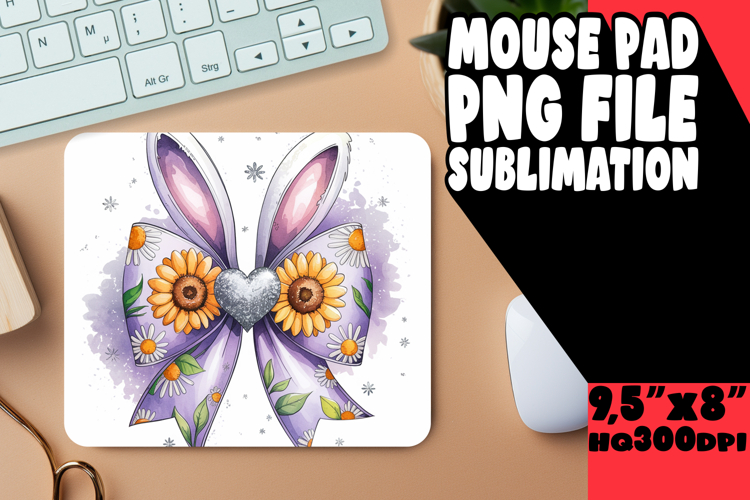 Cheerful Mouse Pad Sublimation Style, Easter Bunny