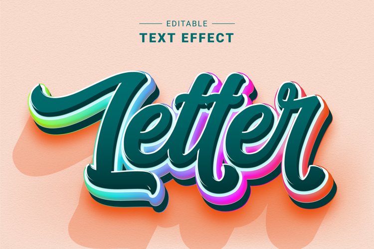 Editable Text Effect for Illustrator. Vector Graphic styles example image 1