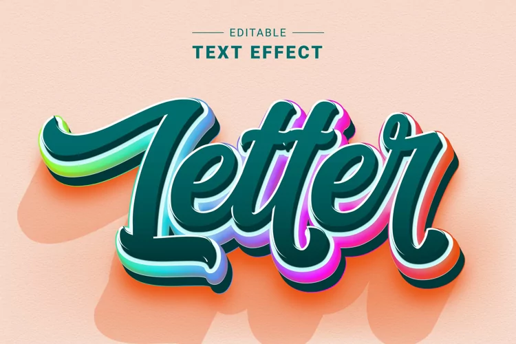 Editable Text Effect for Illustrator. Vector Graphic styles