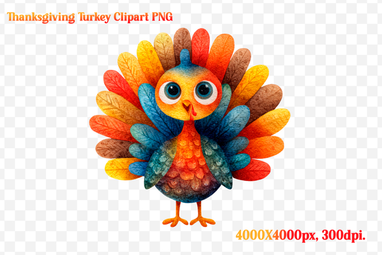 Watercolor Thanksgiving Turkey Clipart PNG