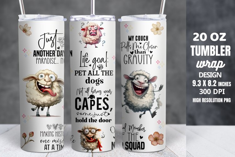 Funny Quotes 20oz Skinny Tumbler Sublimation example image 1
