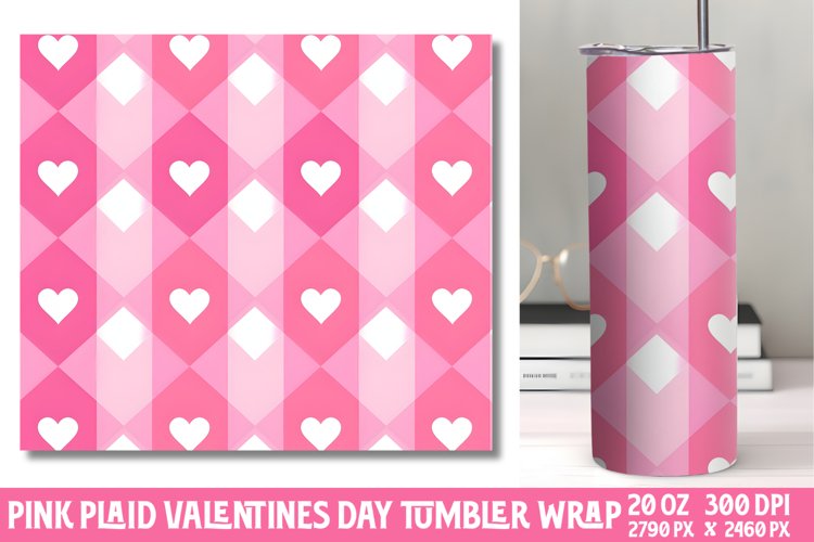 Valentines Day Pink Tumbler Wrap example image 1