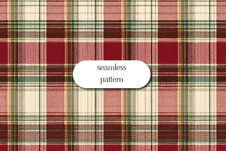 Cozy Red Beige Tartan Plaid Seamless Textile Pattern