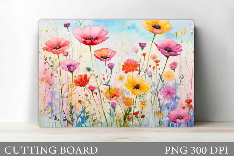 Wildflowers Cutting Board. Kitchen Cutting Board Design